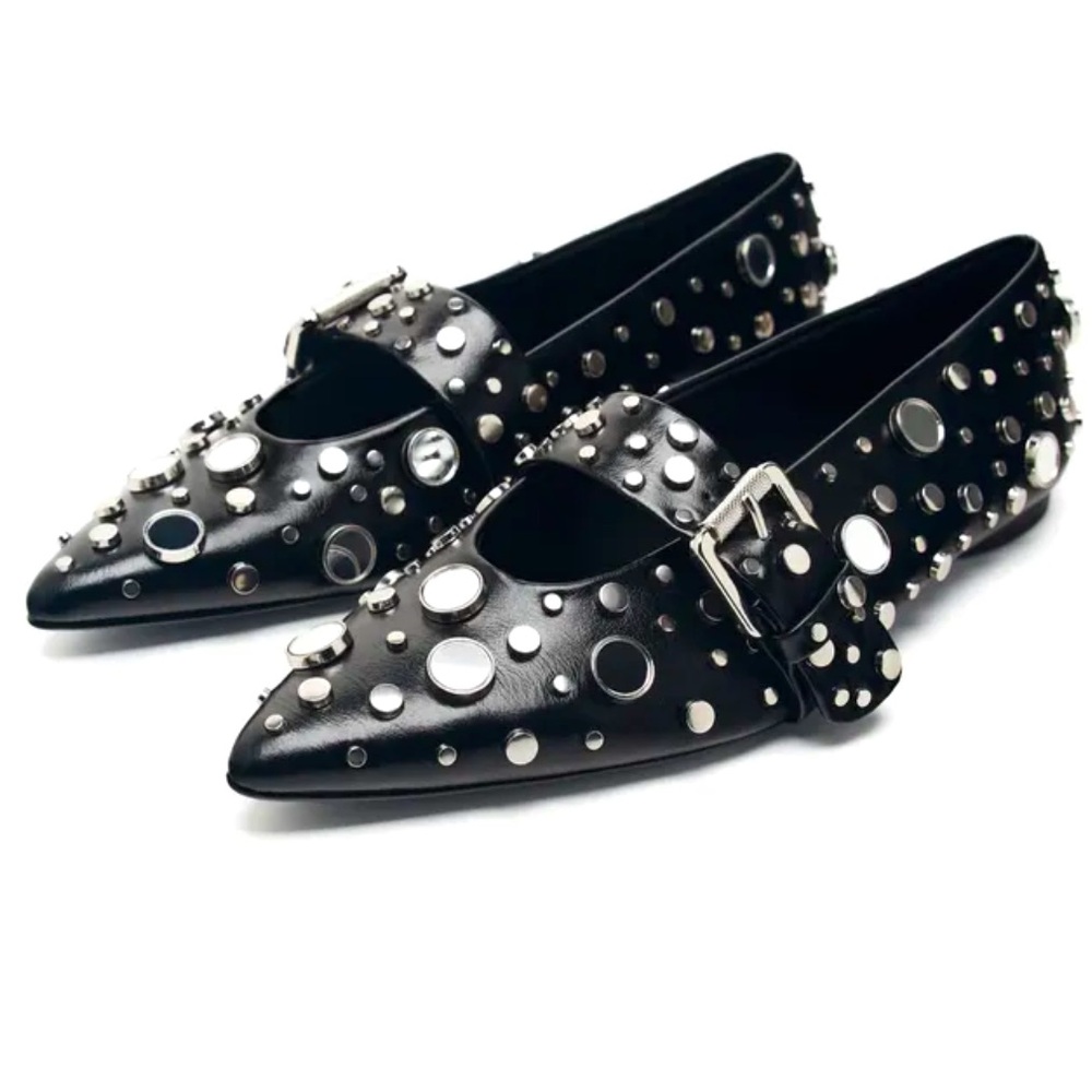 Zara Mirrored Mary Janes - Size 35/ US Size 5 NEVER WORN